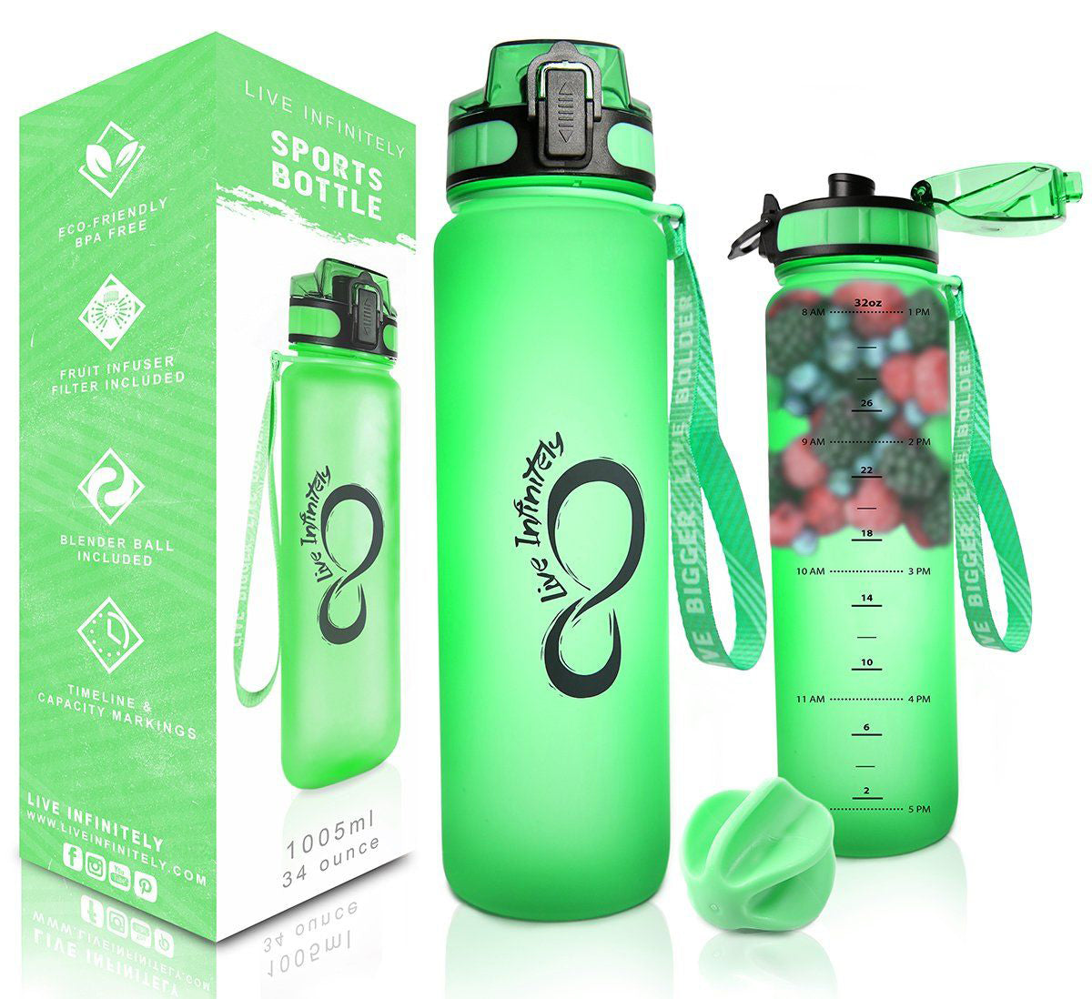 Universal Water Bottle Carrier, Heather Grey / Live Infinitely 24oz 32oz & 34oz Bottles