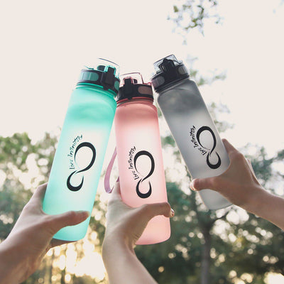 Sports Water Bottle - 34oz Sports & Ombre Water Bottle With Fruit Infuser + Time Markings
